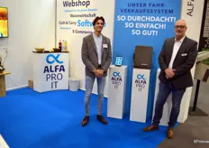 Nenad Stojadinovic and Jan Peter of Alfa Pro. The software maker put the spotlight on the distributor system, a combination of tablet and wireless printer.