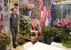 Stefan Laridon of Hortinno. The Flemish azalea breeder managed to cross a Japonica with the azalea Evergreen, resulting in a variety that gives far more flowers than a traditional azalea, providing a guaranteed 50 days of flowering.