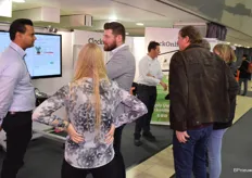 A busy stand at ClockOnline, with live demos of the system during the show