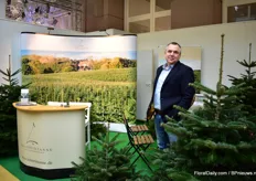 Andre Schmidt of Holsteintanne. This German Christmas tree grower is the only fresh Christmas tree supplier present at the show. 
