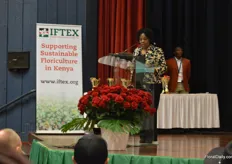 Esther Kimai of Kephis at the opening ceremony stressing the improtance of phytosanitary regulations.