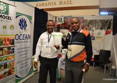 Henry Wanjala of Cosmocel, a Mexican plant nutrition farm, and Steve Wanjala of Ocean Agriculture who is the distributor in Kenya. They are at the show for the first time and they are lauching Trazex – an calcium, borom mix. “There is a lack of borom in Kenya and ensures the uptake of calcium, which in turn results in a better vaselife of the flower", they explain.