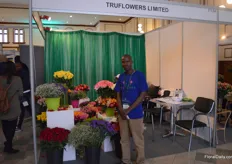 Cacha Mwita of Truflowers Limited. This consolidating company was established in 2016 and is attending the IFTEX for the first time.