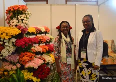 Manicab Kagicha and Florence Didy of Harvest Limited, who grow roses on 22ha.