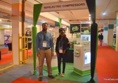 Gulbinder Mangat and Mercy Mwende of Repeltric Compressors. They are the agent of German company Bitzer compressors and supply compressors, part repair and maintain them.
