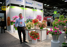 Matthias Mart with Benary next to the Funky begonias and  in front of the new line of Pentas, namely Grafitty.