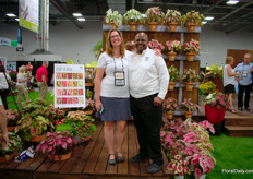 Kerry Meyer and Nelson Darden with Proven Winners presenting the Caladiums series that will be new to the Proven Winners line in 2020. The varieties were developed by Classic Caladiums, one of the leading worldwide breeders and suppliers of Caladiums. They have joined the Proven Winners team recently and supply several of their varieties through their brand. They are very happy with this new addition because tropicals continue to trend strongly in the market and 'the industry is always looking for shade plants'. "On top of that, the striking leaf colors, shapes, increased disease resistance and sun tolerance, and season-long color make the Caladiums stand out."