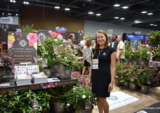 Leah Haugh with Star Roses and Plants. The entire booth was promoting their new brand Bloom-ables, a brand that contains all kind of plants that bloom. The varieties are now available for growers and in spring 2020 for the retail consumer.