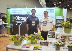 Shaun Hyde and CJ Coy with SePRO presenting Obtego, “a Fungicide and Plant Symboint that serves as a multi-functional tool for growers by protecting the plant from damaging soil borne pathogens and enhancing root growth.”