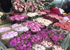 More peonies out of the Netherlands, followed by Russian roses. 