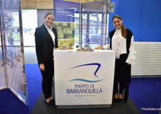 Another port is Puerto de Barranquilla. In the picture Yerme Cardona Rojano and Anamaria Rincon Jimenez. This port is the only port in Colombia that has a reefer warehouse. This port has the best transit time to Florida.