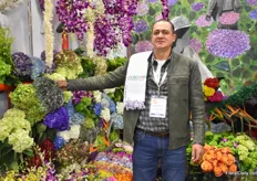 Venancio Giraldo Ospina of Condor Andino, a hydrangea grower who grows hydrangeas on 40 ha and ship them mainly to Miami. 