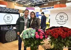 Jordy Tucker and Viviana Guanulema of Agrinag. This Ecuadorian farm produces fresh roses, tinted roses, spray roses and alstroemerias.