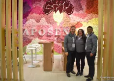 Daniel Alba, Adriena Guevara and Varlos Bernal of Aposentos. They grow carnations and mini carnations on 80 ha and mainly supply Japan and Europe.