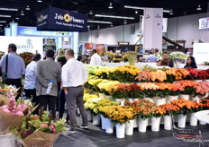 Next to their center piece, the flower throne, Queen's Bouquet Network had nearly all of their flowers on display, which are grown at their own and operate 40+ farms in South America, partnerships with breeders They also have sales partnerships with breeders