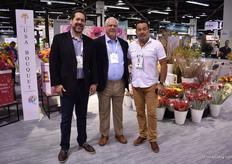 Rene Codias, Scott Hill and Juan Carlos Palacio of USA Bouquet, a bouquet manufacturer with 6 locations in the US. They serve the super market industry and currently see a lot of metalics coming in, in the bouquets.