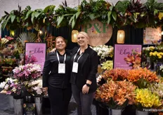 Sara Rodriguez and Karli Nelson of P&F Flowers. They grow lilies and tropical flowers in a 80ha greenhouse and on 150ha open field in Costa Rica. The US is their main market where hey supply supermarkets and wholesalers. They are constantly increasing their assortment with new types of flowers and trialing new lily varieties. 
