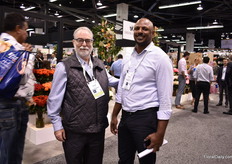 Dave Kaplan and Yassin Legesse Johnson of Sunrise Flowers, an Ethiopian farm, were also visiting the show.