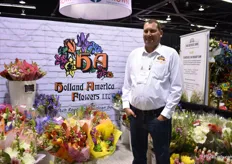 Ben DObbe of Hlland America Flowers, a grower with a farm in Washington and California. Most of the flowers in the bouquets are home-grown and they are being supplied all over the US. 