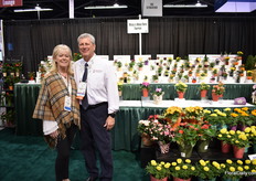 Micky and William Byland of N.G.Heimos Greenhouses and Micky's Minis. This year, during hte Floral 'Beach Bash' evening of the first show day, Micky was crowned as this year's Floral Marketer of the Year. 