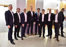 The team of Pöppelmann which is Sapphire Sponsor of the event with the three guys Mayer Potting Machines in the middle.