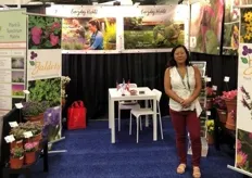 Susan Liou in the Hishtil, Cohen and Jaldety booth.
