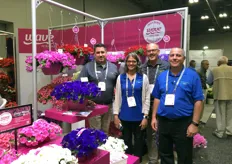 E3 Easy Wave™ Petunia is early, efficient, and the evolution of Easy Wave®. (left to right) Sean Valk, Sonali Padhye, Mark Gross, and Steven Engel are happy to share all the benefits this new series offers growers for early spring sales.