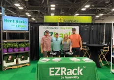 The team of EZRack, promoting their rental shipping racks and retail-ready racks for growers. "Great event this year! Good to be back in person with people."