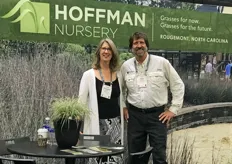 Shannon Currey and John Hoffman in the Hoffman Nursery booth