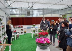 Kathy talking to visitors. 