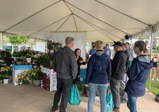 Lorentina McKoy of Suntory showing visitors around.  