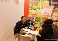 Busy in conversation at Levanplast