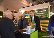 Busy in conversation at Eursleeve's stand