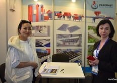 Irina Urbinati talking to a visitor, Urbinati nursery technology.