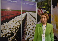 Julia Prokofieva with Amosonia, Dutch bulbs.