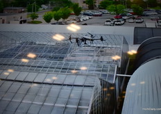 Coating spray drone in action