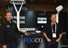 Dana Pack and Justin Graves with Fogco, promoting the Snap Fan EC 20 Max. Crop level airflow fan. 