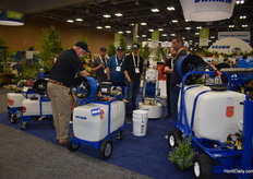 Scott Streling is giving a live demonstration at the RAMM booth