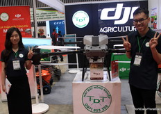 Duong Hoang Thinh and Pham Nguyen Ngoc Hung with TTDRONES, next to the drow they took along for the show