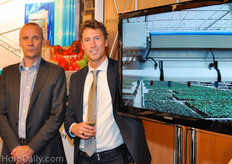 Arne Aiking and Ries Neuteboom from CleanLight. The video is showing how their crop protection system that uses UV-light is been mounted on a Urbinati spraying boom.