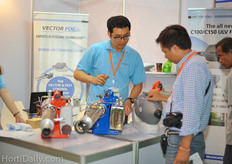 Asian farmers showed a lot of interest in fogging machines, it was always busy at the booth of Vector Fog.