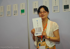 Ms Zoe Zang from Yongor Screens. There was a lot of interest for there shading and energy saving greenhouse screening material, next to the conventional netting screening materials.