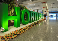 The entrance of the BITEC trade and exhibition centre at Bang Na was impressively decorated.