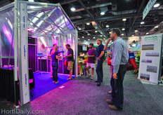 Growers meeting at the booth of LumiGrow