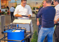 Robert E. Kudrna from KAT showing the Hortimax FertiMix Go!: an automated fertigation system that is both affordable and easy to use