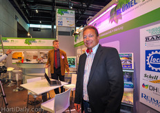 Holger Dinter from P.L./ DH Licht at the Blumel booth.