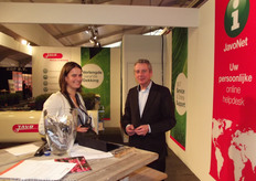 Collegue of groentennieuws.nl in the Javo booth