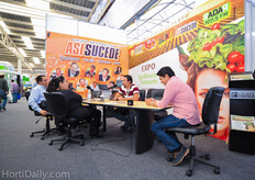 During the expo a live broadcasting team was reporting the show.