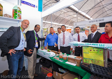 The mayor of Irapuato visiting the booth from FiberDust. FiberDust's Sam Ahilan was present with Lars Peter Jensen from Ellepot USA.