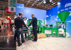 Visitors at the Ellegaard booth.